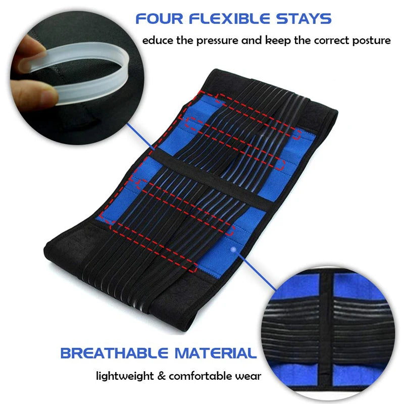 Big size 5XL 6XL men's and women's waist support brace with back posture correction belt, providing lower back pain relief.