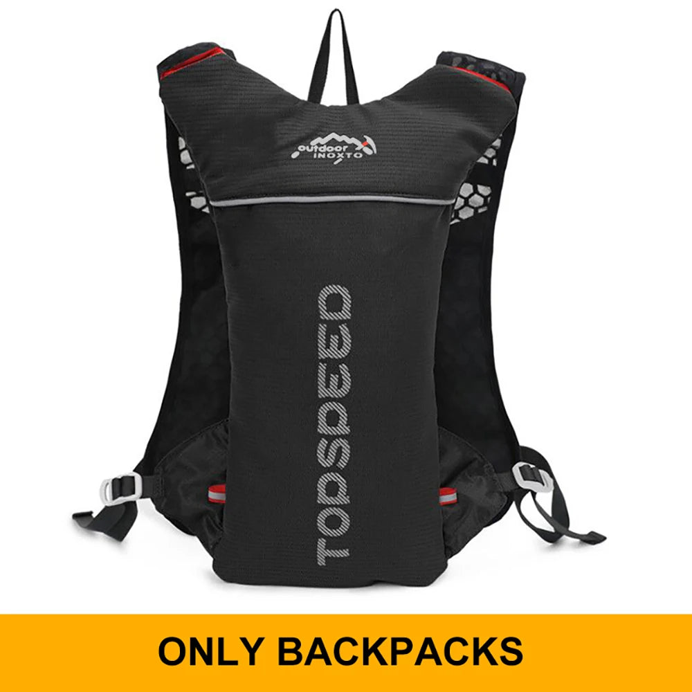 Ultralight outdoor trail running backpack from Fitness Series Store with 5L hydration pack, breathable design, ideal for jogging and cycling.