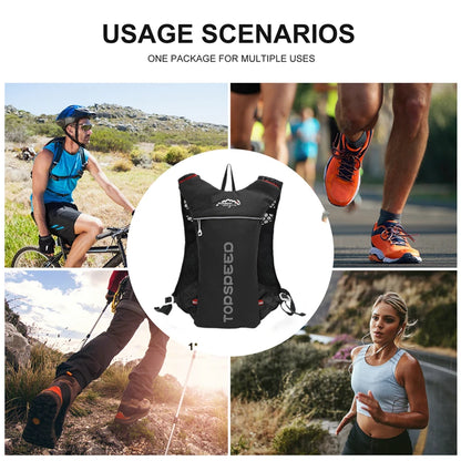 Lightweight outdoor trail running backpack by Fitness Series Store with 5L hydration vest, breathable design for jogging and cycling.