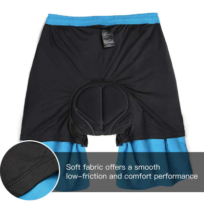 Santic men's cycling shorts with 3D padded Coolmax fabric, loose fit MTB bicycle bottoms, suitable for downhill riding and fitness.