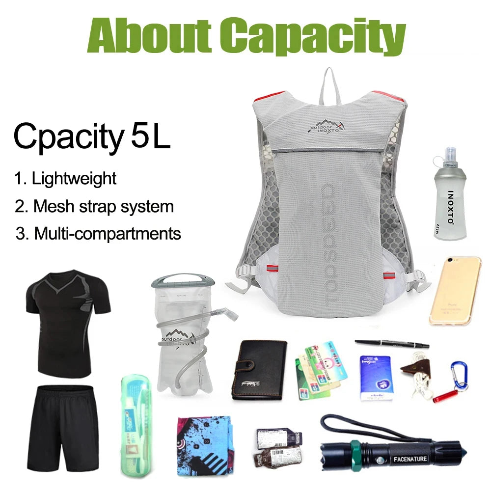 Ultralight outdoor trail running backpack by Fitness Series Store with hydration pouch and breathable design for men.