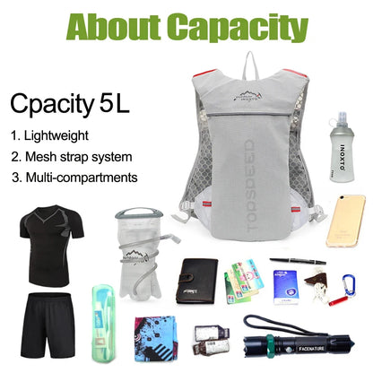Ultralight outdoor trail running backpack by Fitness Series Store with hydration pouch and breathable design for men.