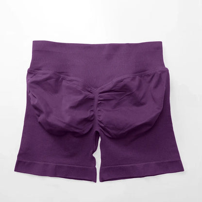 NCLAGEN seamless gym shorts for women, 4.5-inch length, sporty fitness shorts with scrunch butt design for running and yoga.
