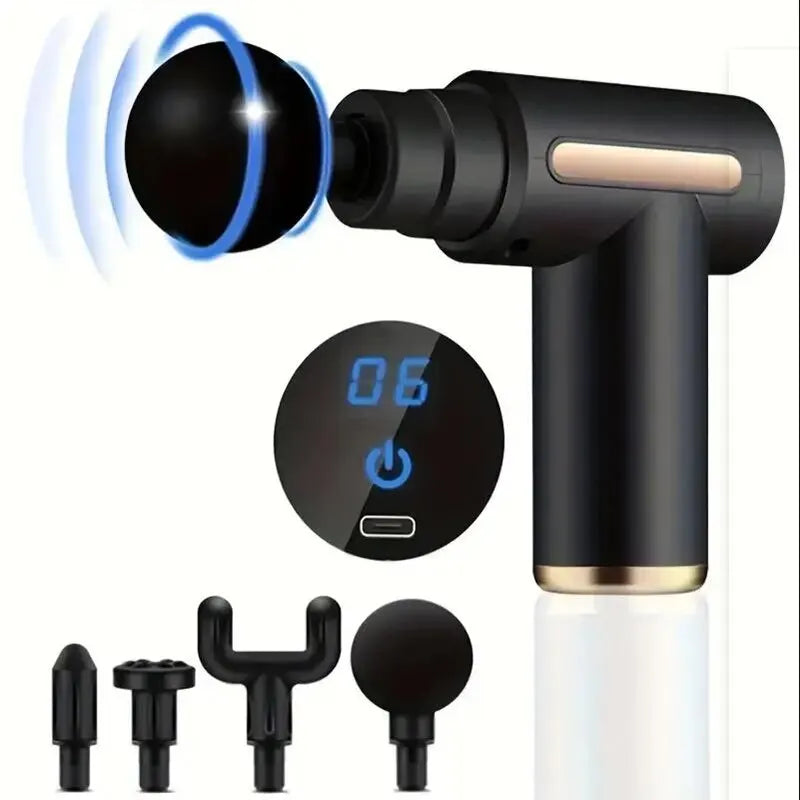 YOSYO Mini Muscle Massage Gun, portable handheld percussion massager for body, back, neck, and legs.