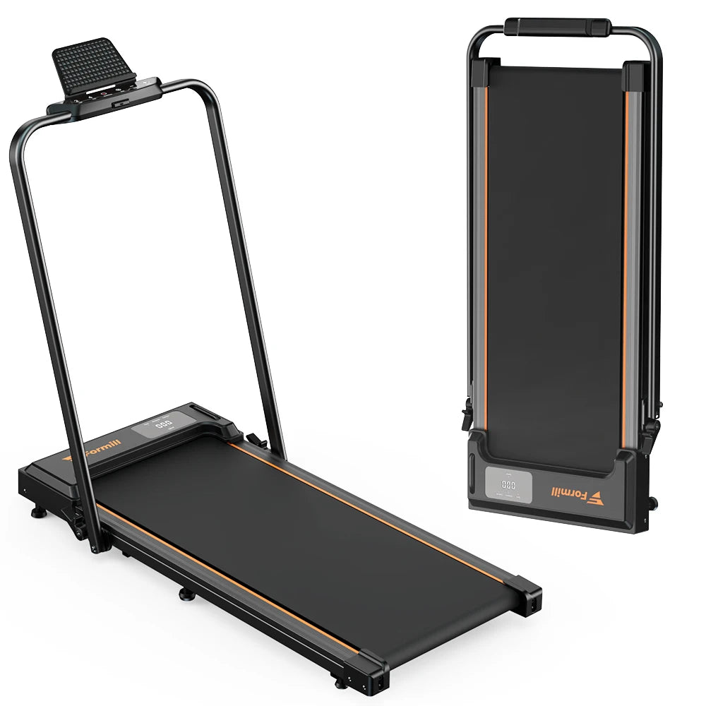 Iscooter Formill treadmill for home fitness with foldable design, incline, handrail, low noise, and shock absorption features.