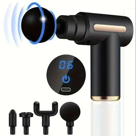 YOSYO Mini Muscle Massage Gun, portable handheld deep percussion massager for back, neck, legs, and body relief.