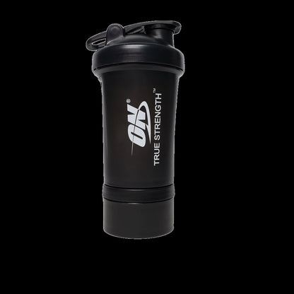 HQ Grocery Store 450ML plastic protein shake cup with mixing ball and medicine box, large-capacity fitness shaker for powders.