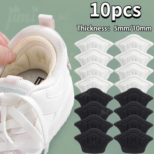 Set of 5 pairs of Jimi Shoes Store insoles with heel pads, adjustable size, and back stickers for sport shoes and foot comfort.