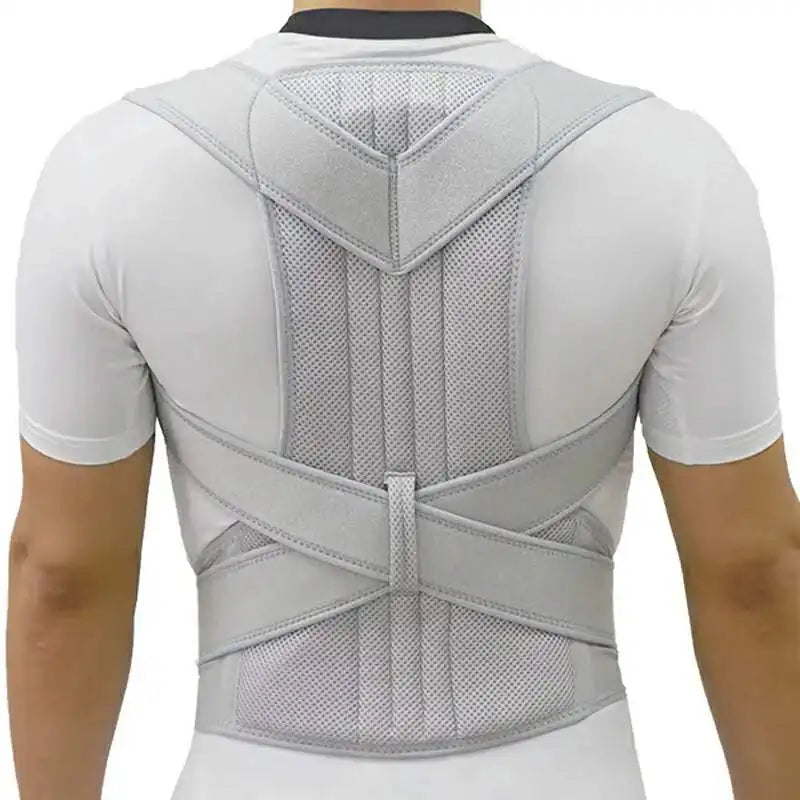 Adjustable posture corrector for men and women with back and clavicle support, helping to improve posture and reduce slouching.
