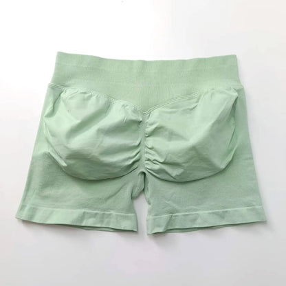 NCLAGEN seamless gym shorts for women, 4.5-inch length, scrunch butt, workout, running, and yoga fitness bottoms.