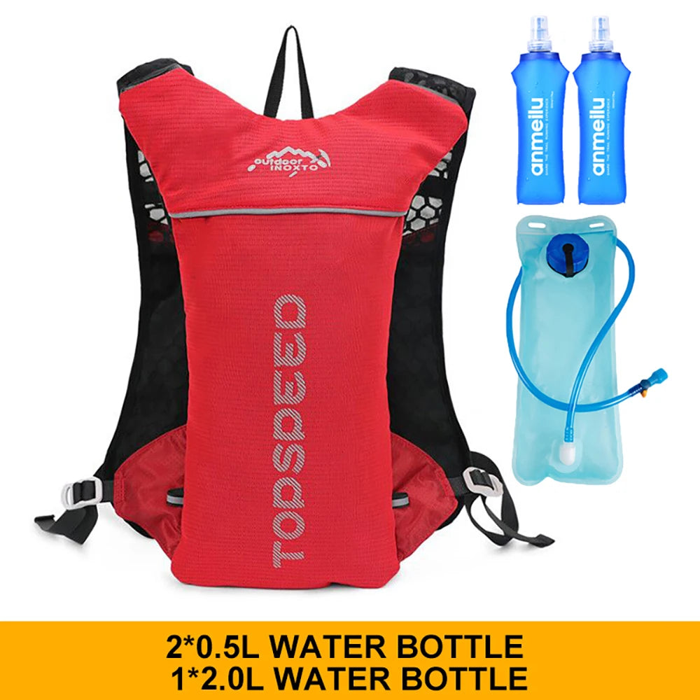 Ultralight outdoor trail running hydration backpack for men, breathable fitness jogging vest with 5L storage and hydration system