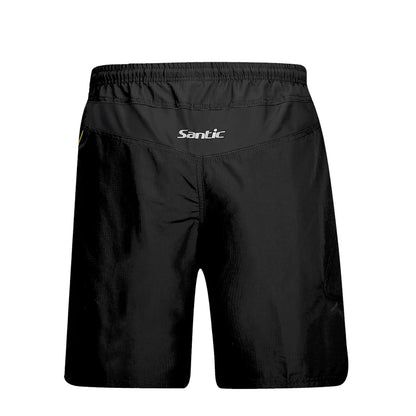 Santic men's cycling shorts for downhill MTB, 3D padded Coolmax loose fit cycling bottoms for riding and fitness.