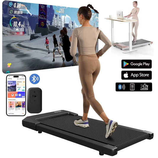 Healthy Fitness Sport Store 300lbs 2.5HP treadmill with LCD display, 2-in-1 walking and running machine for home exercise