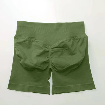 NCLAGEN seamless gym shorts for women, 4.5-inch length, scrunch butt design, perfect for running, yoga, and workout activities.