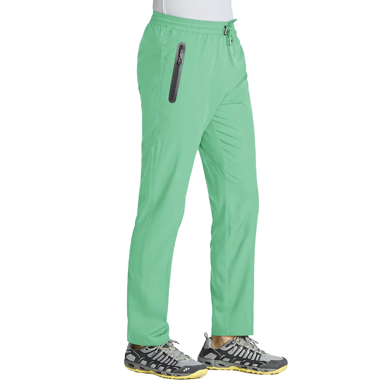 TACVASEN men's outdoor pants, quick-dry straight hiking joggers with elastic waistband, lightweight for running, hiking, and exercise.