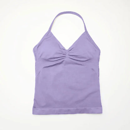 NCLAGEN Impact Longline Strappy Sports Yoga Vest for women, open-back gym tank top ideal for running and workout sessions.