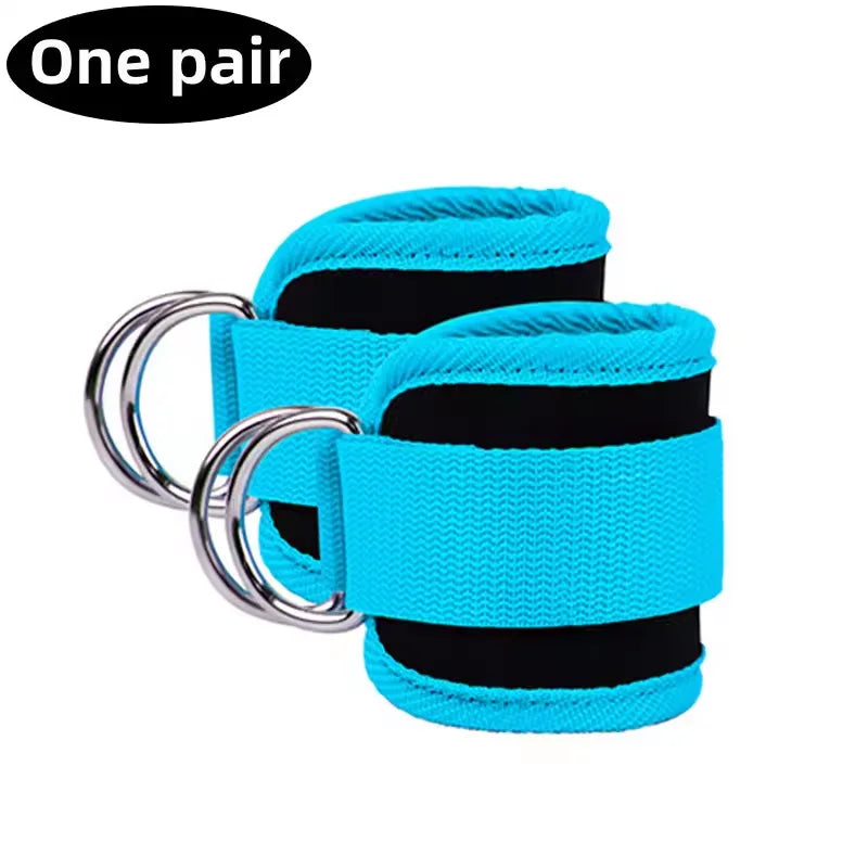 TPE resistance bands with ankle straps for glute workouts, yoga, and gym exercises, featuring leg strength and safety extensions.