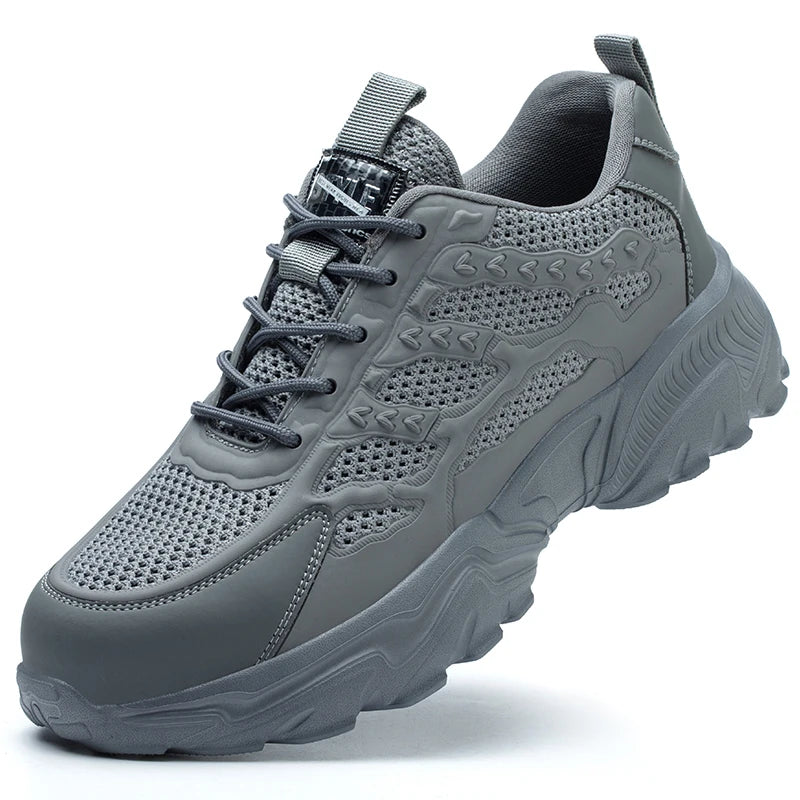 Breathable Mesh Safety Shoes Men White Protective Shoes For Men Women Work Sneakers Summer Lightweight Indestructible Shoes