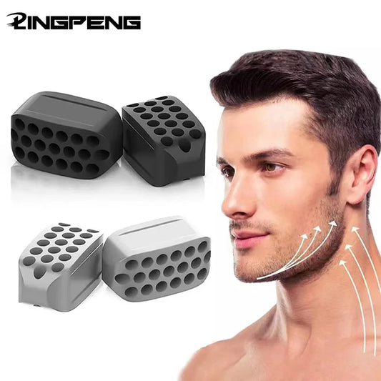 Silicone jaw exerciser and facial toner ball for jawline shaping and neck toning, designed for facial beauty and double chin reduction.