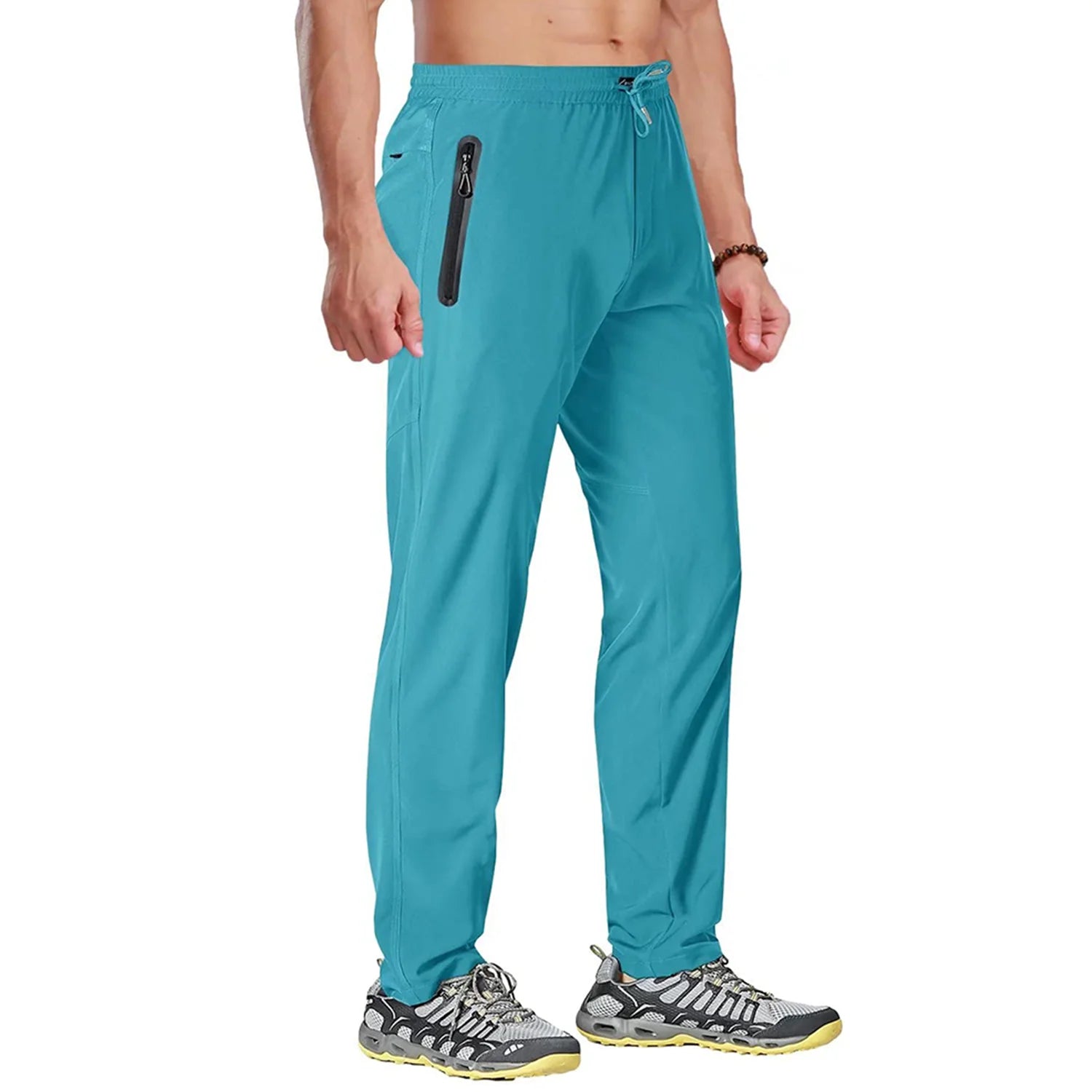 TACVASEN men's outdoor pants, quick-dry straight fit running and hiking joggers, lightweight and elastic for fitness exercise