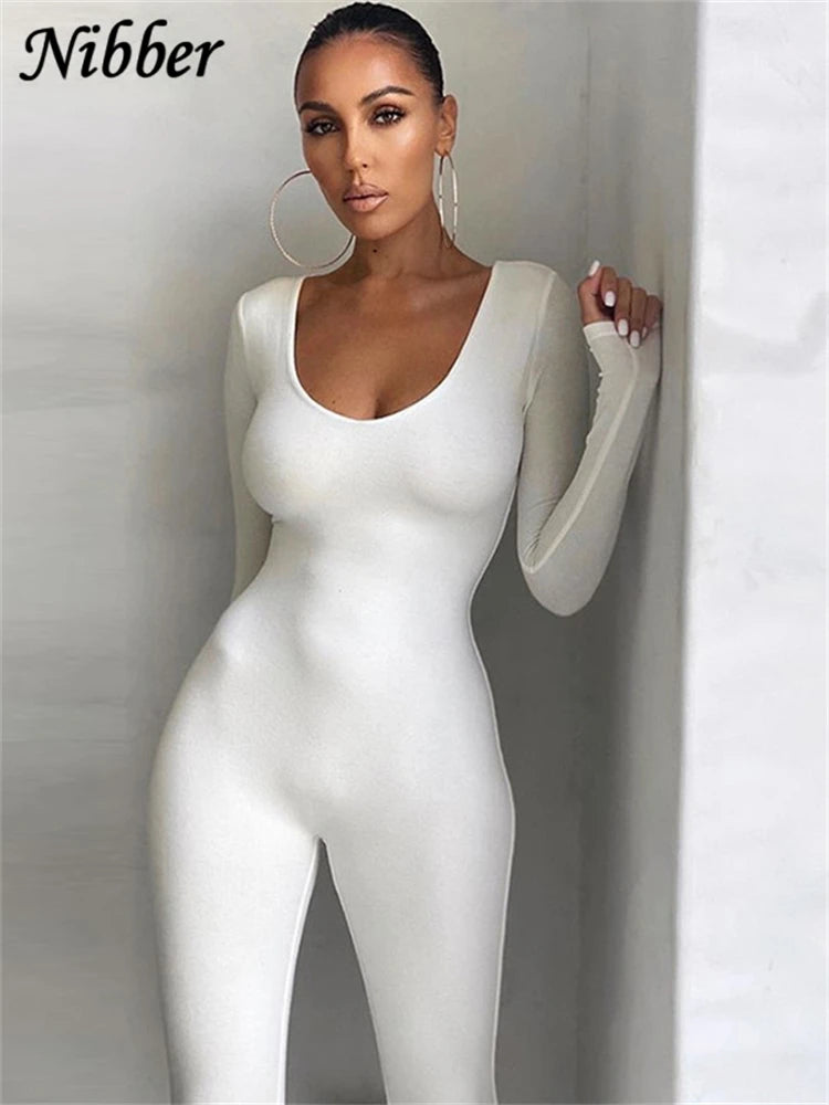 Black and white Nibber summer jumpsuit, women's casual overalls with a relaxed fit, perfect for streetwear and active wear.