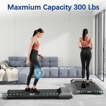 Healthy Fitness Sport Store 300lbs treadmill with 2.5HP motor, LCD display, 2-in-1 walking and running exercise machine.