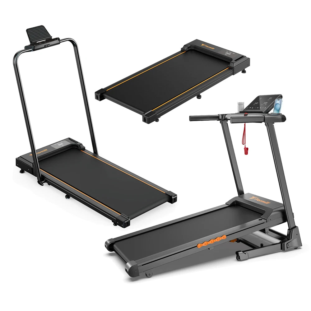 Iscooter Formill treadmill for home fitness, foldable with incline, handrail, low noise, shock absorption, in three styles.