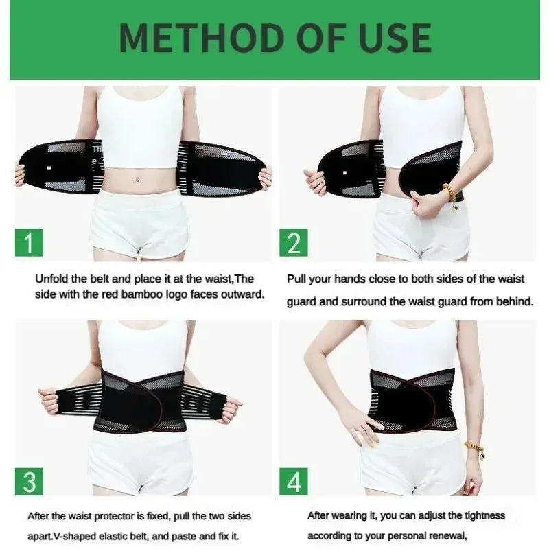 Adjustable waist trainer belt and back brace from DAYO FITNESS STORE, breathable lumbar support strap for posture and spine support.