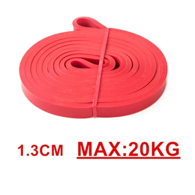 Heavy duty latex resistance band for pull-ups and Pilates workouts, ideal for home gym fitness and body shaping exercises.