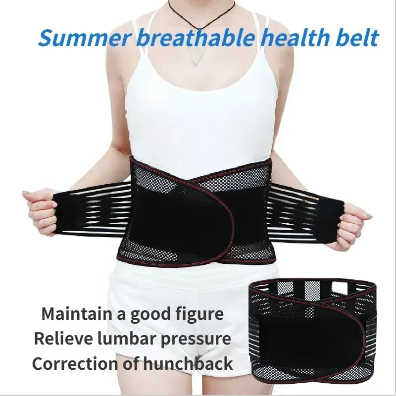 Adjustable DAYO FITNESS lumbar waist trainer belt with back support, breathable strap, and posture correction for spine and waist.