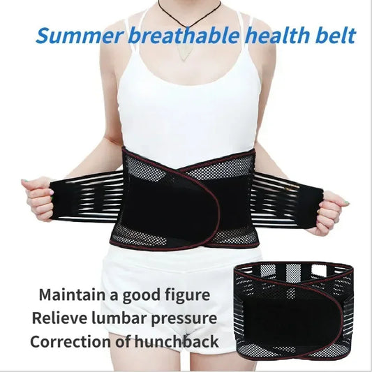 Adjustable DAYO FITNESS waist trainer belt and back brace with breathable lumbar support strap for posture correction and spine support.