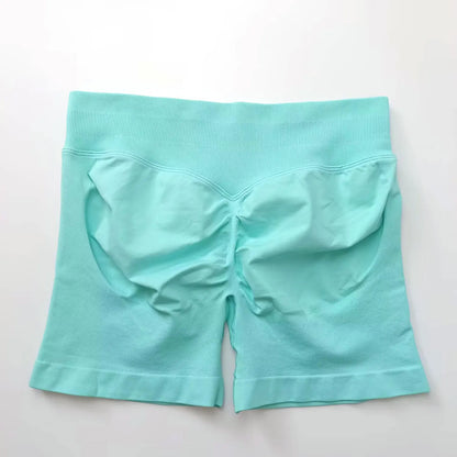 NCLAGEN seamless gym shorts for women, 4.5-inch length, scrunch butt design, ideal for running, yoga, and fitness workouts.