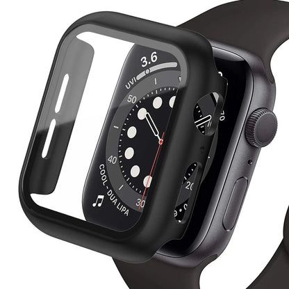 Tempered Glass+cover For Apple Watch Accessories 45mm 41mm 44mm 40mm 42mm Screen Protector Apple watch Case serie 9 4 5 6 SE 7 8