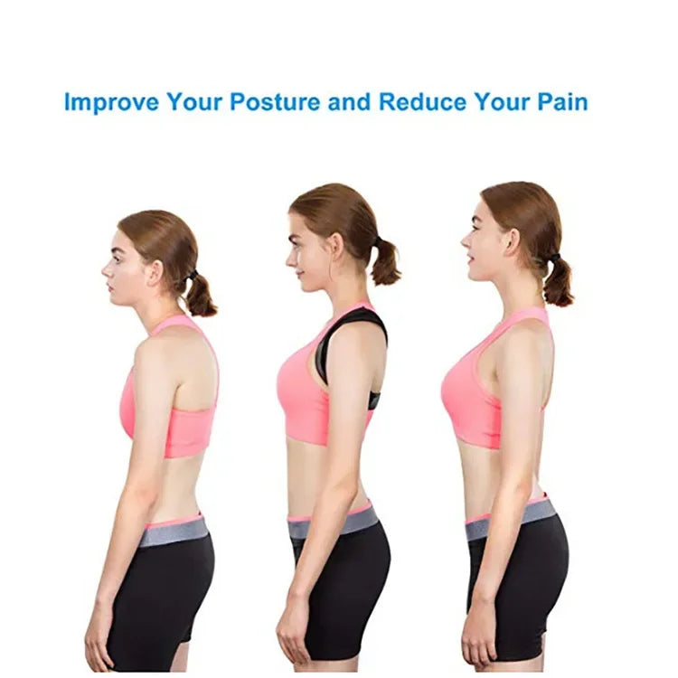 Adjustable DAYO FITNESS STORE posture corrector back brace for spinal alignment and posture support, featuring comfortable straps.