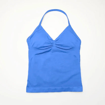 NCLAGEN Impact longline strappy sports yoga vest for women, open back gym tank top, ideal for running and workout sessions.