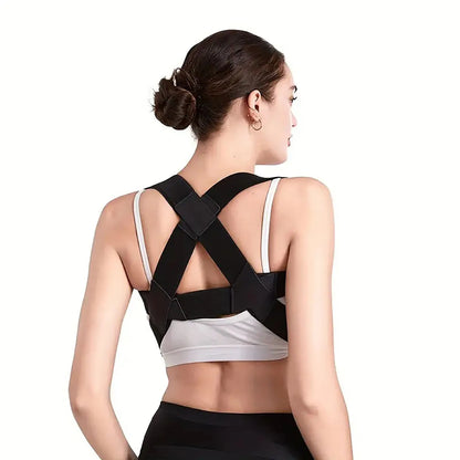 Adjustable DAYO FITNESS STORE back posture corrector brace supporting upper spine and straightening shoulders.
