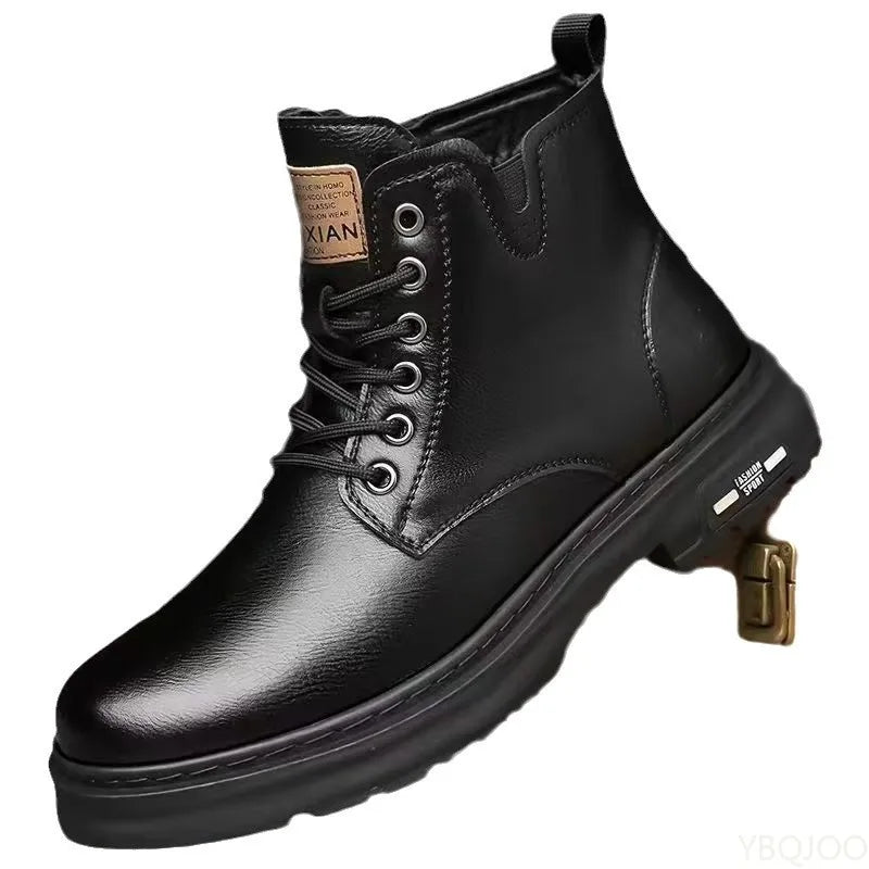 Fashionable versatile spring autumn new high top men's shoes casual comfortable men's shoes trendy retro simple warm short boots