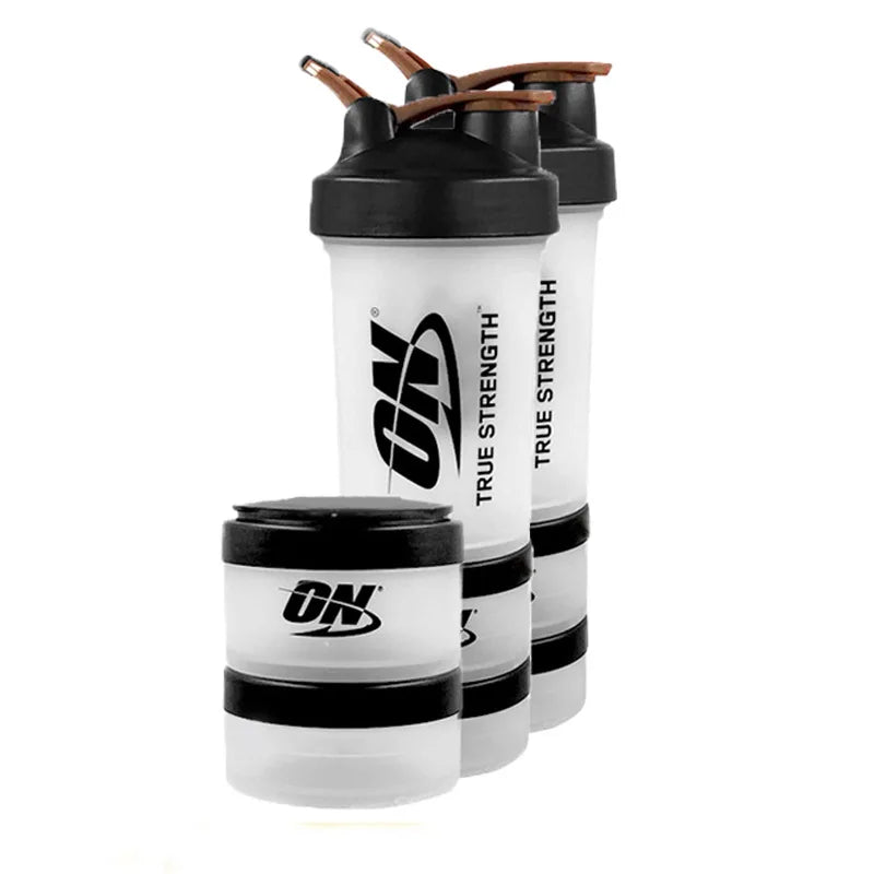 Large 450ML plastic Shake Cup by HQ Grocery Store with mixing ball and medicine box, ideal for protein powder shakes.