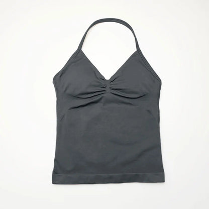 NCLAGEN impact longline strappy yoga vest for women, open back gym tank top, ideal for running, fitness, and workout sessions