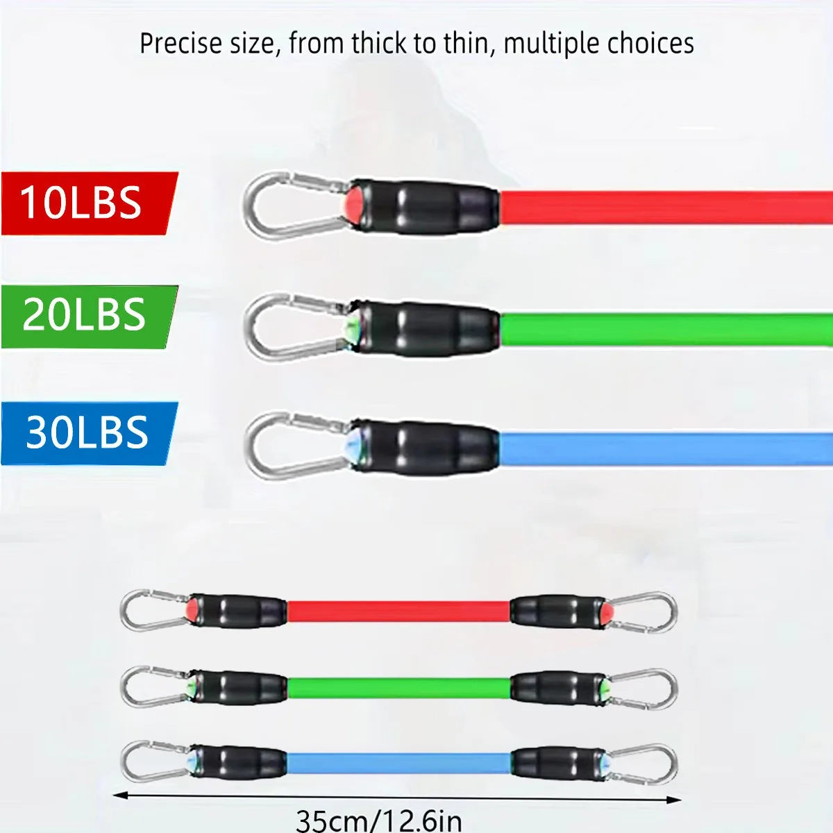 TPE resistance bands with ankle straps for glute workouts, squat exercises, and yoga, featuring safety extensions for leg strength.