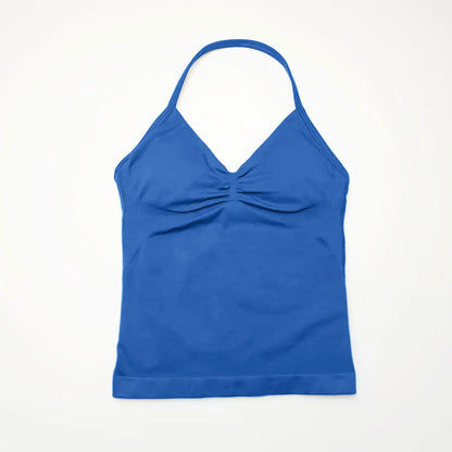 NCLAGEN impact longline strappy sports yoga vest for women, open back design, ideal for gym, running, and workout activities.