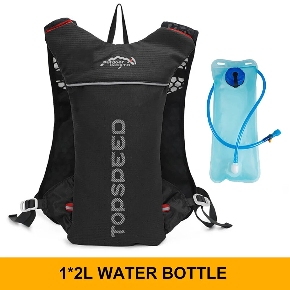 Ultralight outdoor trail running backpack by Fitness Series Store with 5L hydration pack, breathable design, suitable for jogging and cycling.