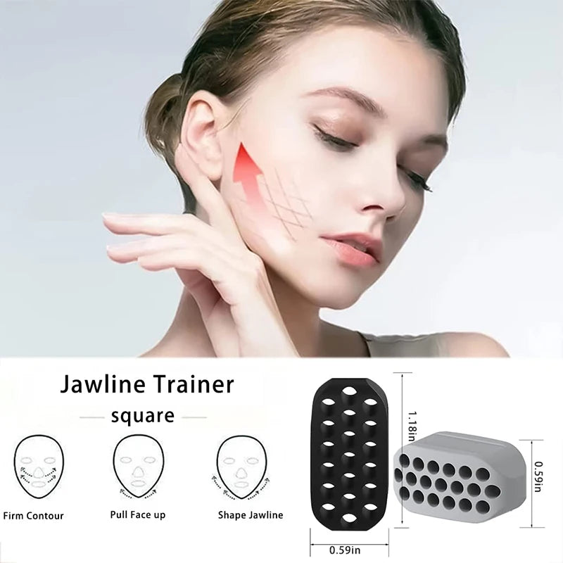 Silicone jaw exerciser and facial toner ball by LINGPENG for jawline shaping, neck toning, and double chin reduction.