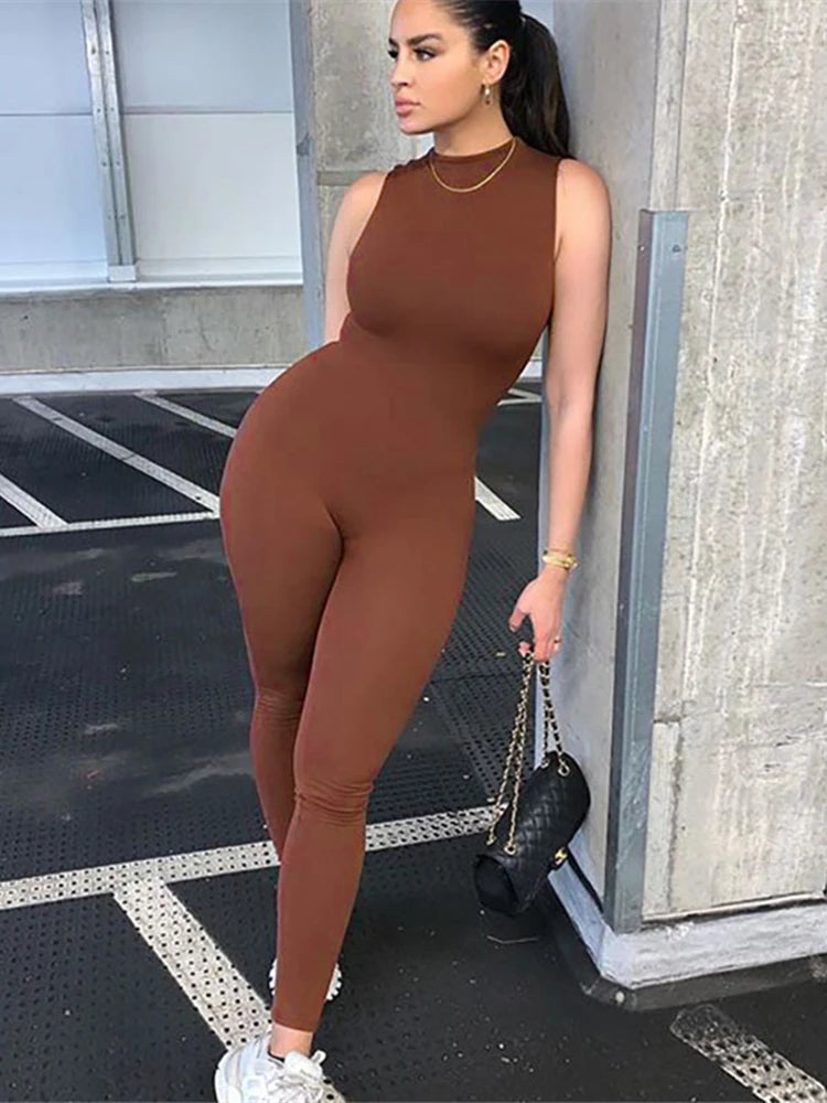 NIBBER women's black and white summer jumpsuit with overalls, casual streetwear for activities and fitness, front view.