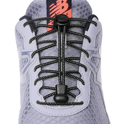 Pair of elastic no-tie sneaker laces by SMATLELF, featuring stretchable rubber round shoe strings with locking and quick-release design.