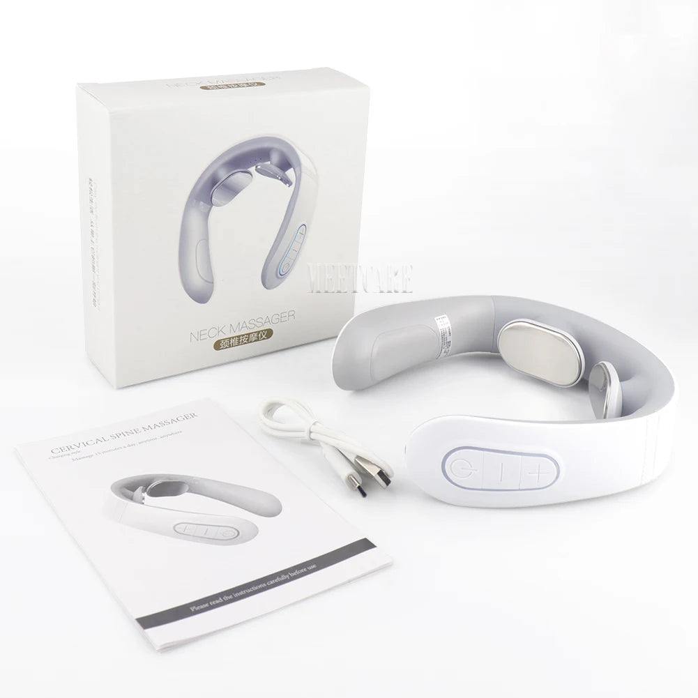 Electric Pulse Neck Massager by Stone's Store with EMS and TENS technology for cervical pain relief and muscle relaxation.