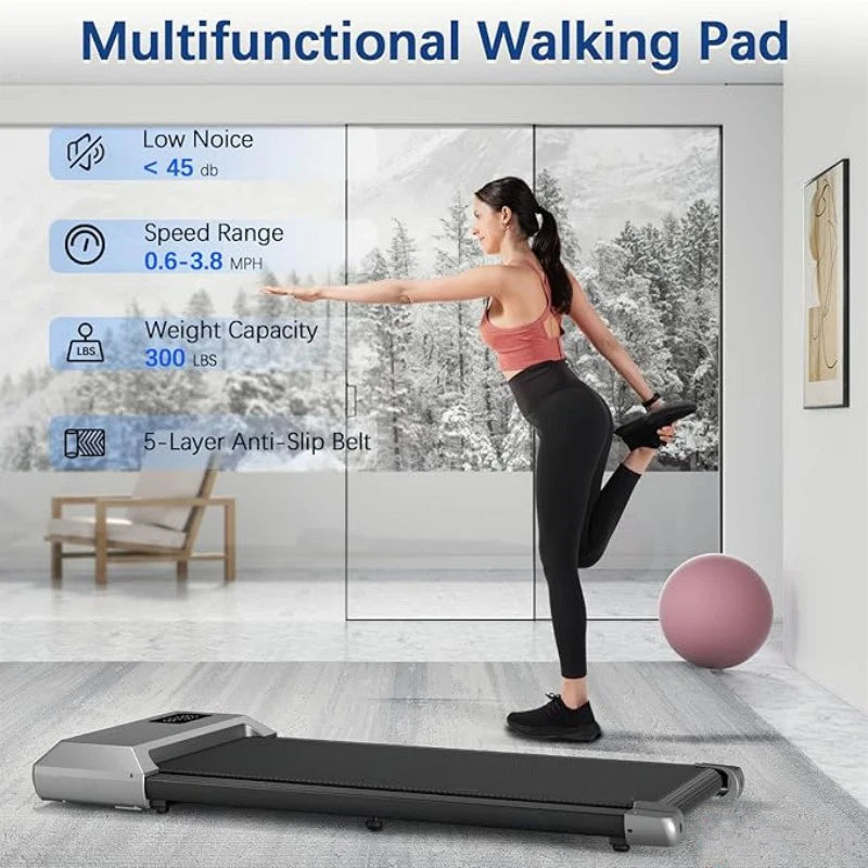 Healthy Fitness Sport Store 300lbs treadmill with 2.5HP motor, LCD display, 2-in-1 walking and running exercise machine.
