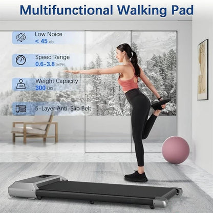 Healthy Fitness Sport Store 300lbs treadmill with 2.5HP motor, LCD display, 2-in-1 walking and running exercise machine.
