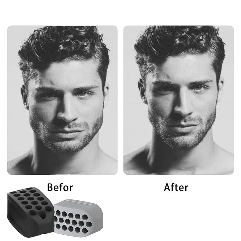 Silicone jaw exerciser and facial toner ball for jawline and neck toning, designed for facial beauty and double chin reduction.