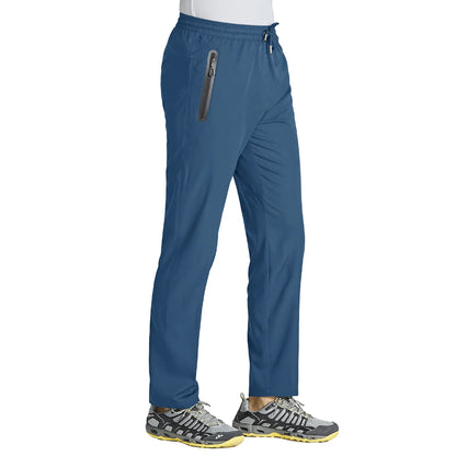TACVASEN men's outdoor pants, quick-dry straight-fit hiking and running joggers, lightweight elastic fitness exercise sweatpants